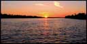 The sun sets over the Zambesi river in Zimbabwe